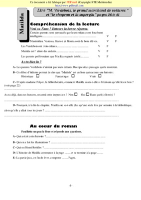 livre de matilda Book