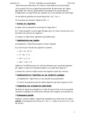 algorithme du deuxiaime degre Book