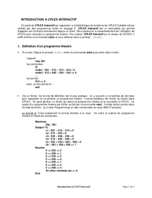 exercices cplex Book