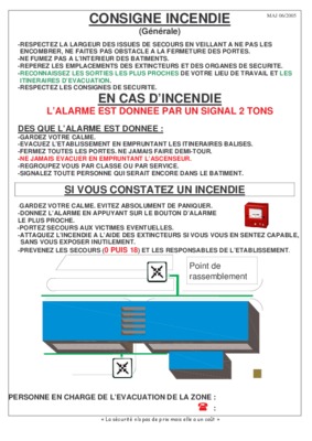 consigne incendie Book