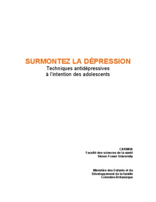 se situer face a la depression Book