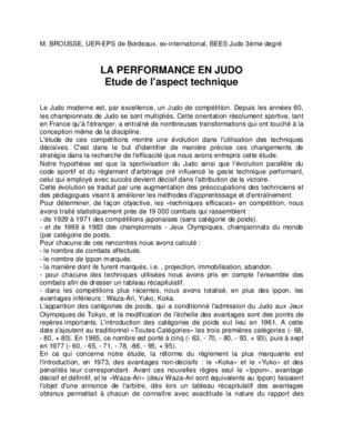 judo de performance Book