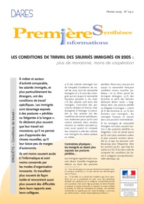conditions de vie des immigres Book