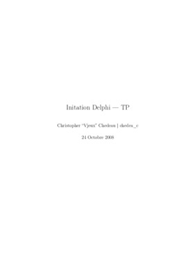exercice delphi tp courigies Book