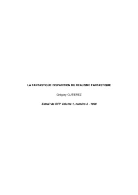 du realisme au fantastique Book