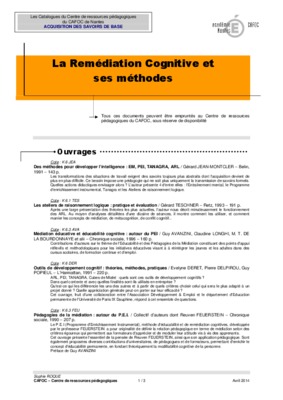 remediation cognitive Book