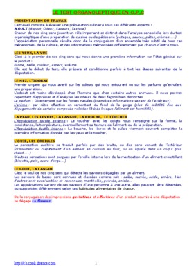 test organoleptique Book
