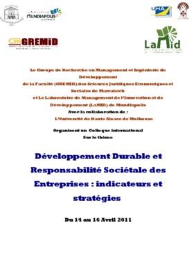 developpement durable responsabilite societale de l_entreprise Book