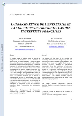 entreprise et transparence Book