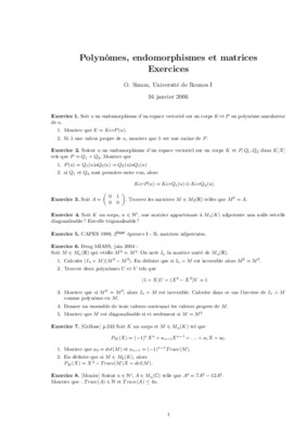 polynomes caracteristique matrices Book