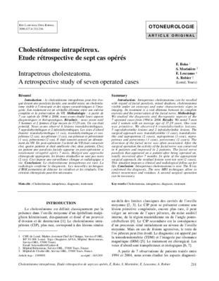 chirurgie du cholesteatome Book