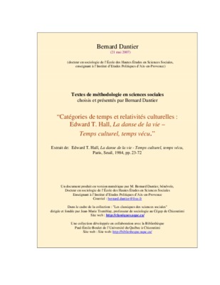 edward hall la danse la vie Book