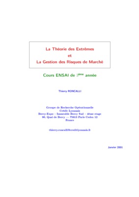 marche et gestion des risques Book