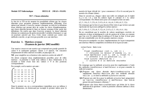 stockage de ciel matrices creuses Book