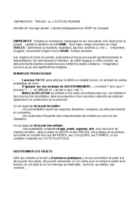 traces pour l_education artistique Book