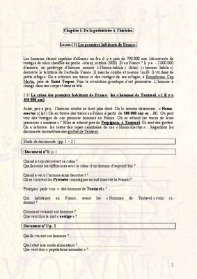 lecon prehistoire ce2 Book