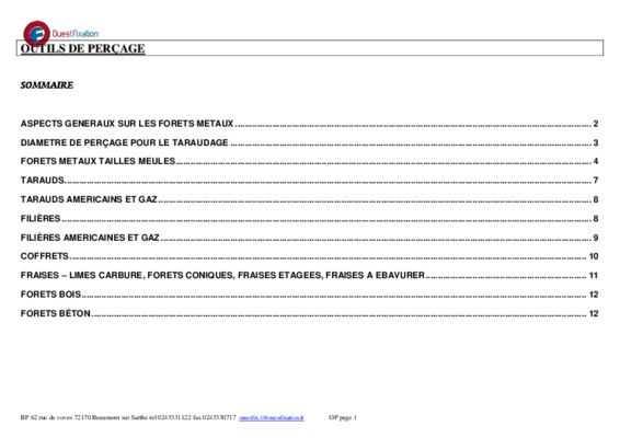 type des outils de percage Book