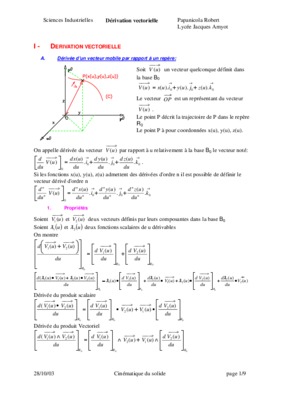 exercice corige calculle de derivation vectorielle Book