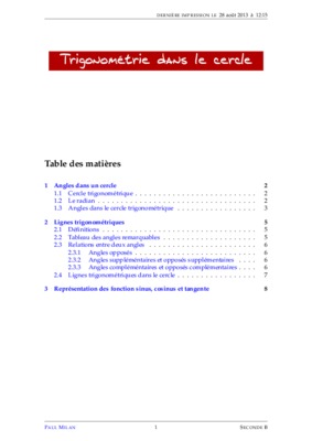 cercle trigonometrie Book