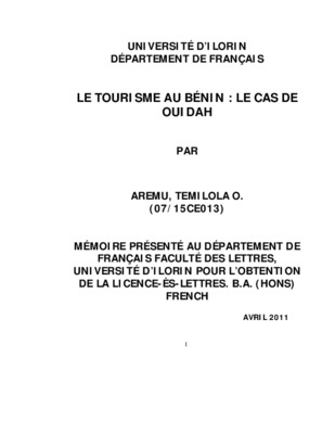 types fu tourisme Book