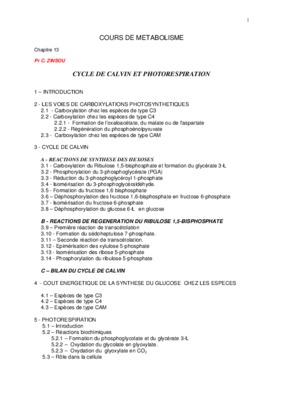 cycle de calvin Book