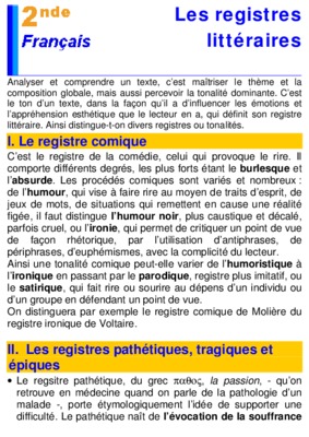 registres litteraires exercices Book
