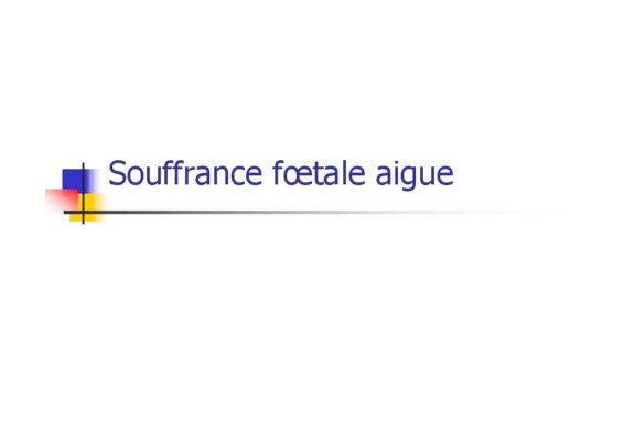 souffrance foetale aigue Book