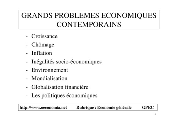 problaimes economiques et sociaux contemporains Book