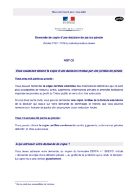demande de copie de decision penale Book