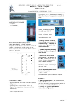 essai sclerometrique Book