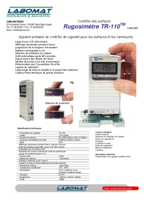 type des rugosimetre Book
