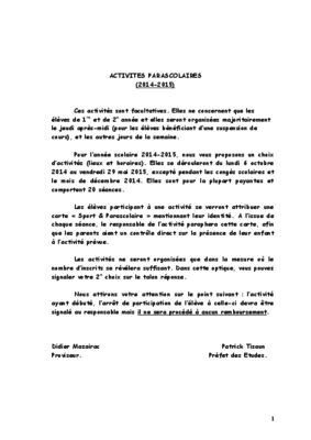 parascolaires Book