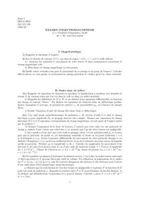 coorige examen l2 electromagnetisme Book