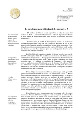 le developpement chinois est il durable Book