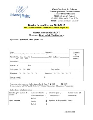 formulaire candidature 2011 2012 faculte science economique et sociale de geneve Book
