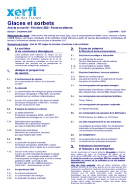etude du secteur glace sorbets Book