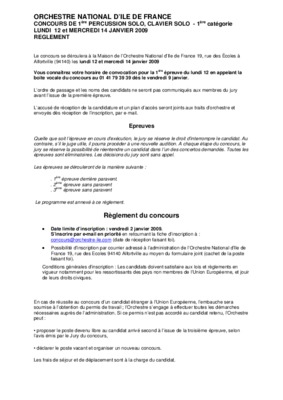 reglement orchestre Book