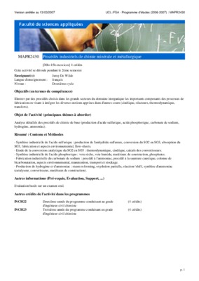procedes de la chimie minerale industrielle Book