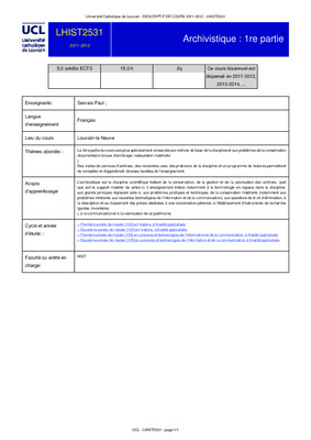 archivistique cours et excercices corriges Book