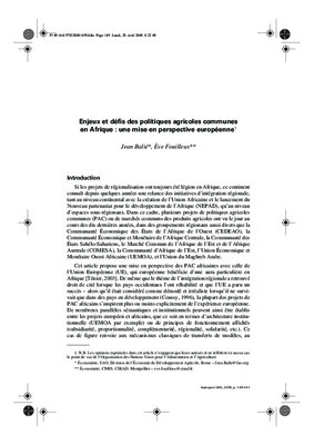 theorie sur les politiques agricoles communes Book