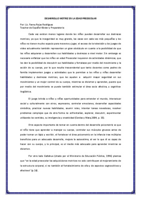 desarrollo de la psicomotrocidad en la educacion preescolar Book
