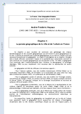 evolution de la pensee geographique Book