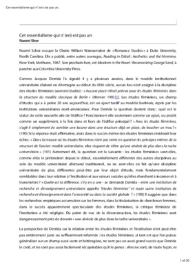 doctrine essentialisme Book