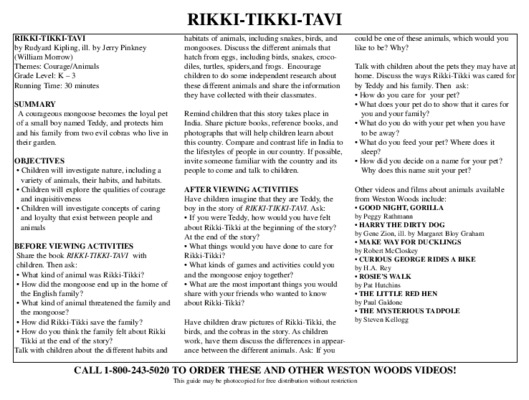 rikki tikki tavi Book