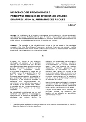 les applications de la microbiologie previsionnelle Book