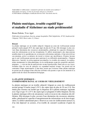 trouble cognitif dans la demence Book