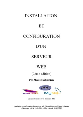 installation d_apache php mysql sur serveur 2003 Book