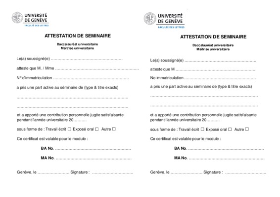 attestation seminaire Book