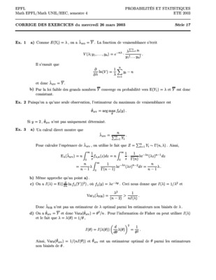 probabilite statistiques epfl examen 2010 Book