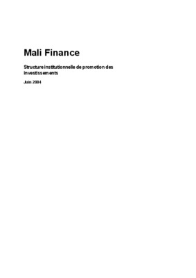 finance publique au mali Book